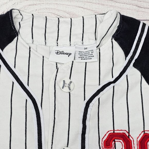 Disney Mickey Mouse 28 Kids Baseball Jersey Shirt Size 3T - Picture 2 of 4